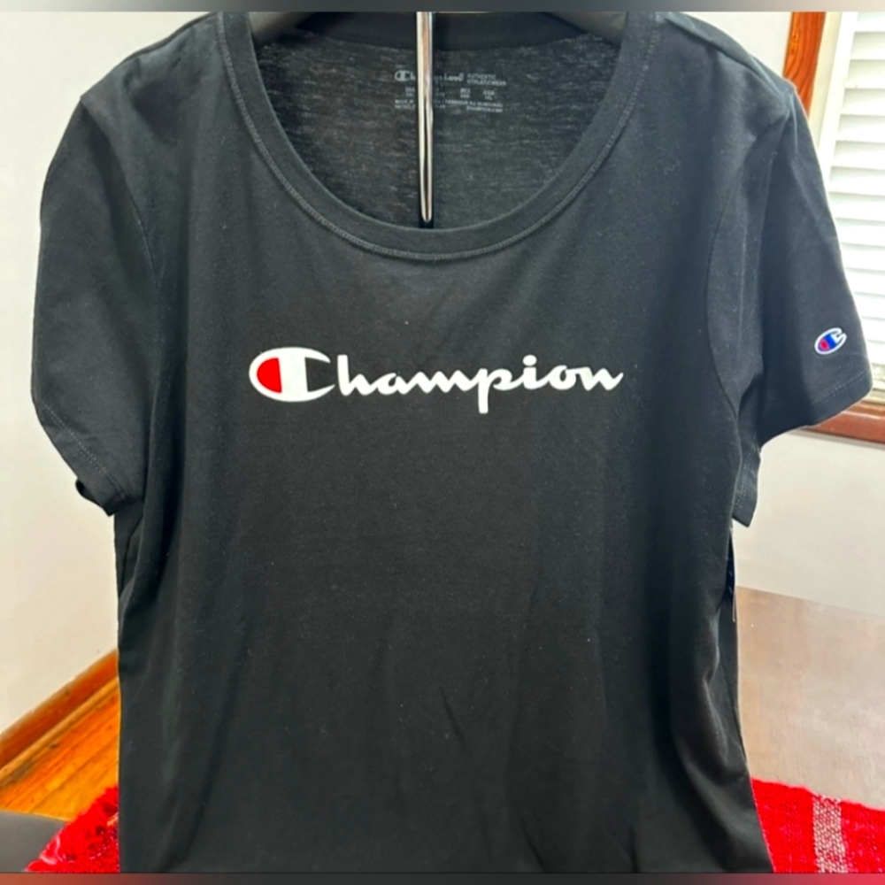 Champion Black Logo T-Shirt NWT (UNISEX)